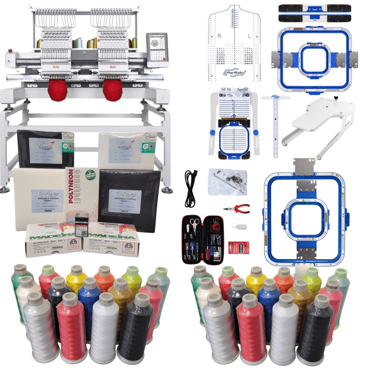 BAi Vision - 2 Head Embroidery Machine Complete Package - McLogan Supply