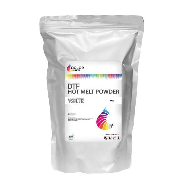 Color Prime Hot Melt Powder for Direct to Film - White / 1 kg - McLogan Supply
